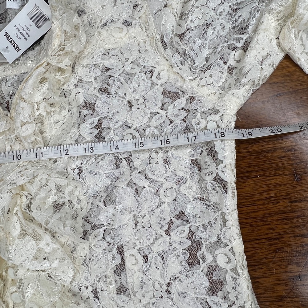 Lace Ruffle Floral Button down rancho estancia M - Picture 9 of 14